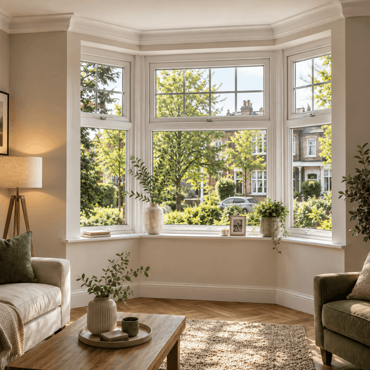 Bright Bramley bay window interior